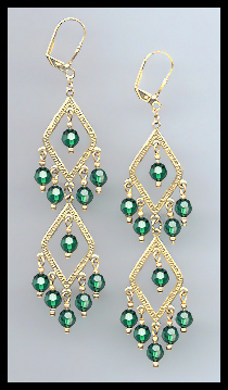 Swarovski Emerald Green Crystal Earrings