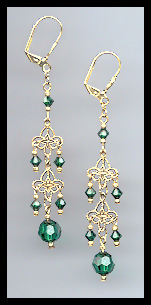 Emerald Green Crystal Earrings
