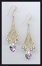 Aurora Purple Heart Earrings