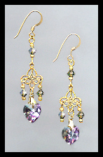 Tiny Aurora Purple Heart Earrings