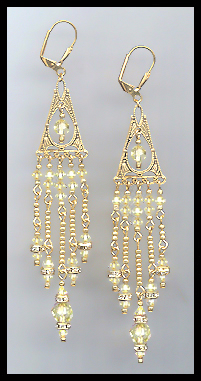 Long Jonquil Yellow Crystal Chandelier Earrings