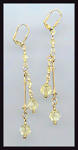 Jonquil Yellow Crystal Drop Earrings