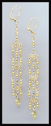 4" Jonquil Yellow Chandelier Earrings