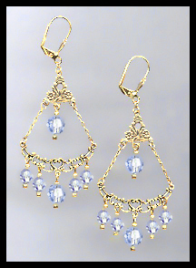 Light Blue Crystal Earrings