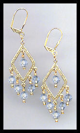 Light Blue Crystal Earrings