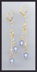 Light Blue Crystal Drop Earrings