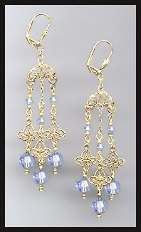 Light Blue Chandelier Earrings