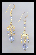 Light Blue Filigree Earrings