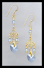Tiny Light Blue Heart Earrings