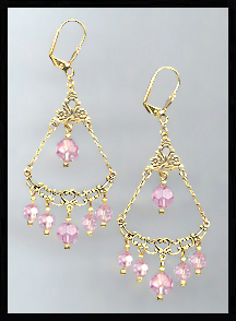 Light Pink Crystal Earrings