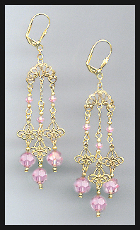Light Pink Chandelier Earrings