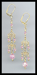 Light Pink Crystal Earrings