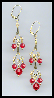 Cherry Red Dangle Earrings