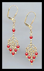 Cherry Red Dangle Earrings