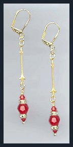 Cherry Red Drop Earrings