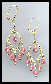 Coral Sunset Crystal Earrings
