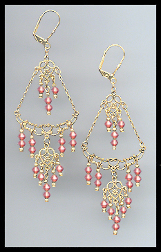 Coral Sunset Chandelier Earrings