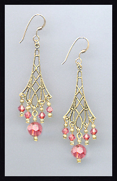 Coral Sunset Vintage Earrings