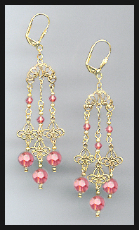 Coral Sunset Chandelier Earrings