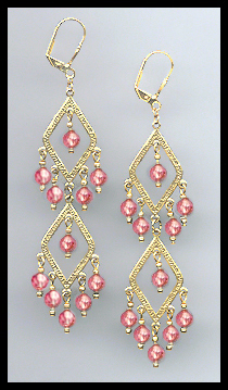Swarovski Coral Sunset Crystal Earrings