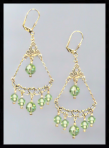 Peridot Green Crystal Earrings