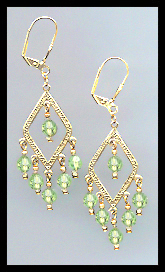 Peridot Green Crystal Earrings