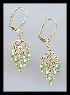 Tiny Peridot Green Earrings