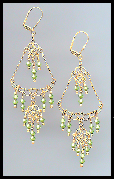 Peridot Green Chandelier Earrings