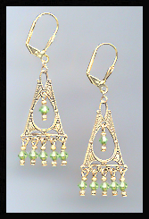 Deco Peridot Green Earrings