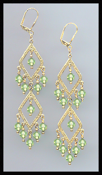 Swarovski Peridot Green Crystal Earrings