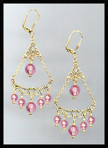 Rose Pink Crystal Earrings