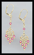 Rose Pink Dangle Earrings