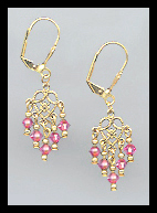 Rose Pink Dangle Earrings