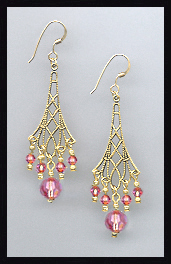 Rose Pink Vintage Earrings
