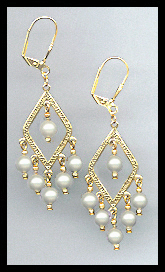 Cream Crystal Pearl Earrings