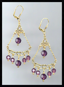 Amethyst Purple Crystal Earrings