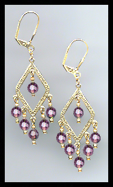 Amethyst Purple Crystal Earrings
