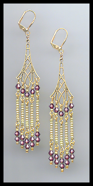 Swarovski Amethyst Purple Crystal Earrings