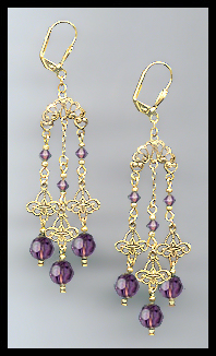 Amethyst Purple Chandelier Earrings