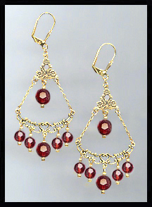Ruby Red Crystal Earrings