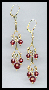 Ruby Red Dangle Earrings