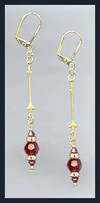 Ruby Red Drop Earrings