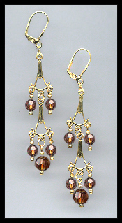Coffee Brown Dangle Earrings