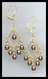 Coffee Brown Crystal Earrings
