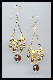 Vintage Coffee Brown Earrings