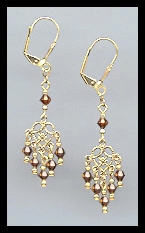 Coffee Brown Dangle Earrings