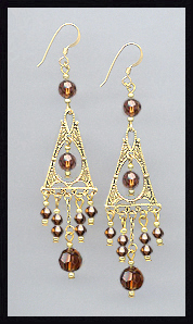 Swarovski Coffee Brown Earrings