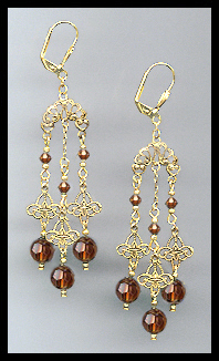Coffee Brown Chandelier Earrings