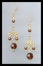 Coffee Brown Filigree Earrings