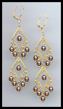 Swarovski Coffee Brown Crystal Earrings